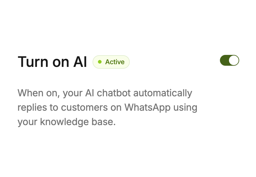 Turn on AI toggle active